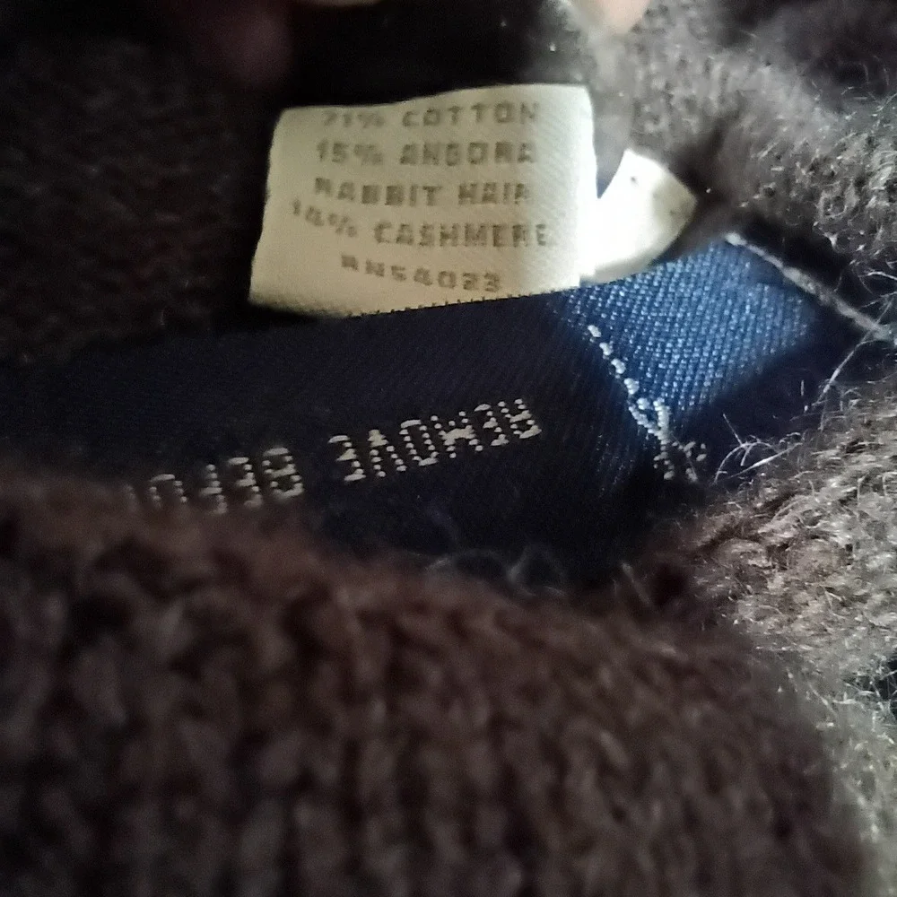 Banana Republic Sweater Mens Large Mock Neck Brown Cotton Cashmere Angora